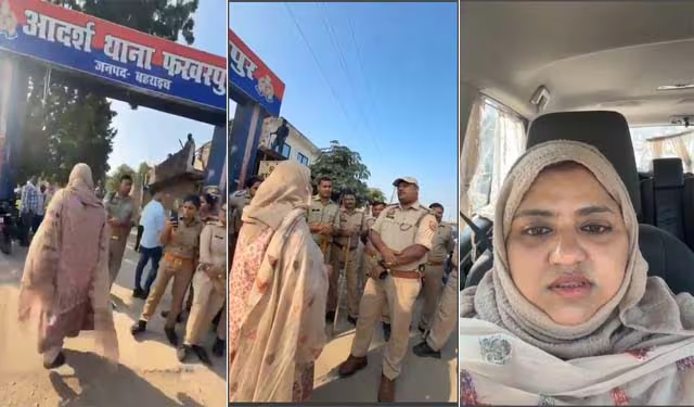 लखनऊ में राजभवन गेट पर सपा नेताओं का उग्र प्रदर्शन