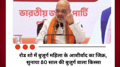 रोड शो में बुजुर्ग महिला के आशीर्वाद का जिक्र, अमित शाह ने सुनाया 80 साल की बुजुर्ग वाला किस्सा