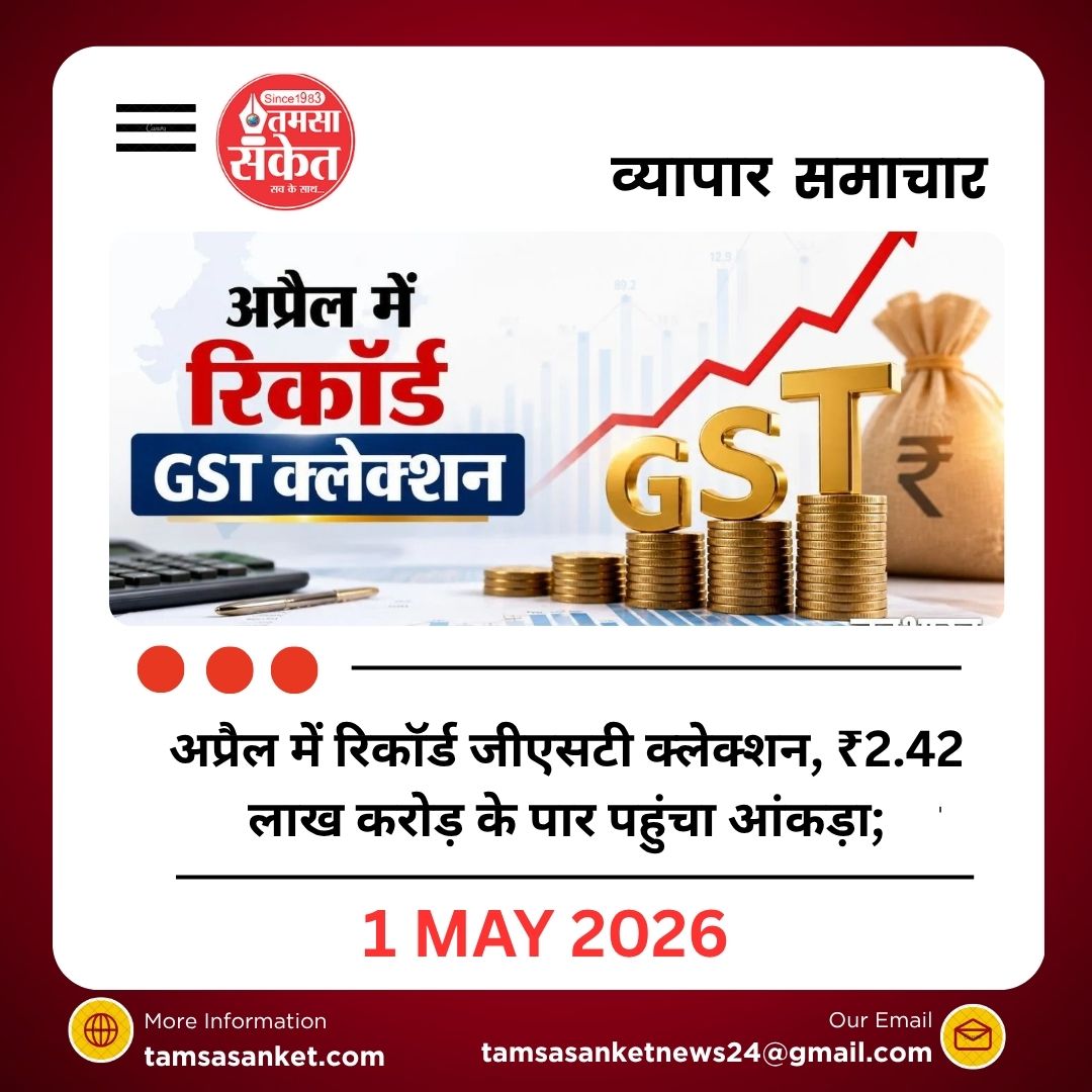 अप्रैल में रिकॉर्ड जीएसटी क्लेक्शन, ₹2.42 लाख करोड़ के पार पहुंचा आंकड़ा