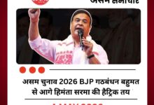 असम चुनाव 2026 BJP गठबंधन बहुमत से आगे हिमंता सरमा की हैट्रिक तय