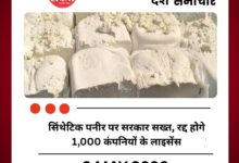 सिंथेटिक पनीर पर सरकार सख्त, रद्द होगे 1,000 कंपनियों के लाइसेंस