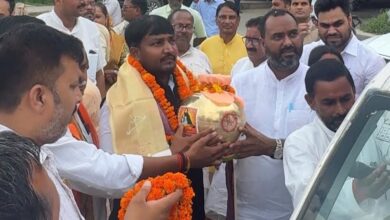 अंबेडकरनगर में गुरु रविदास जयंती पर निकली पावन कलश शोभायात्रा।
