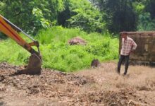 अम्बेडकरनगर के गौरा महमदपुर स्थित आयुष्मान आरोग्य मंदिर परिसर में चल रहा सफाई अभियान।