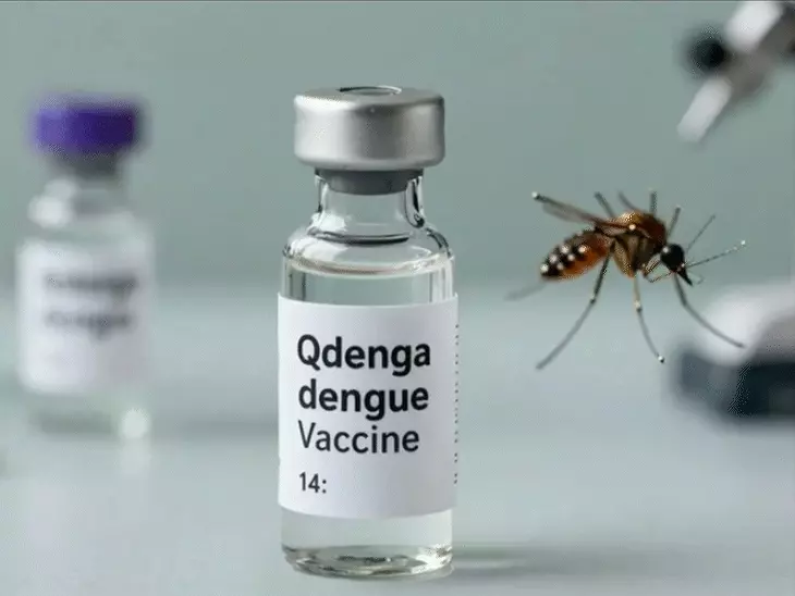 भारत की पहली मंजूर डेंगू वैक्सीन QDENGA की शीशी और इंजेक्शन।