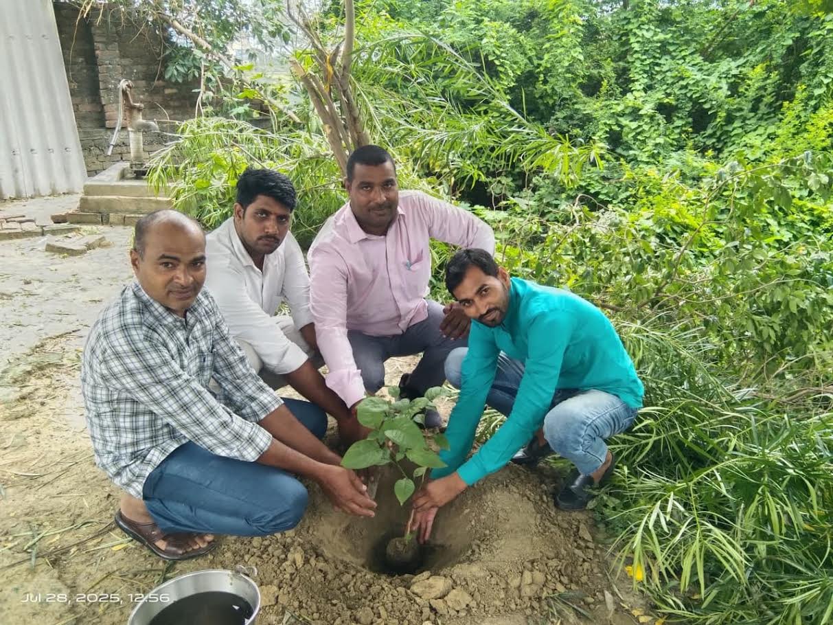 अंबेडकरनगर के रामनगर में आयोजित पौधारोपण अभियान की प्रतीकात्मक तस्वीर।