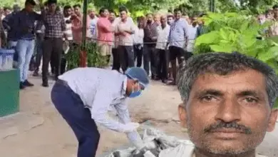 कानपुर के खेत में हत्या की घटना के बाद जांच करती पुलिस का सांकेतिक चित्र।