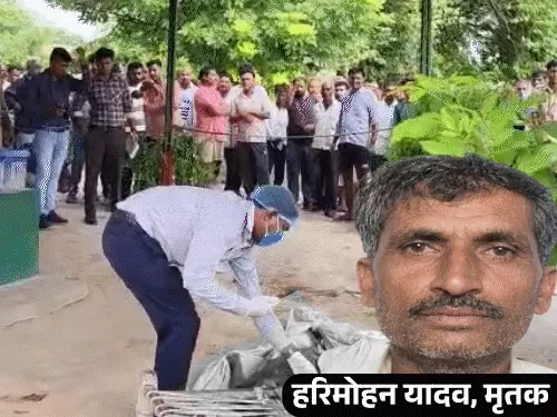 कानपुर के खेत में हत्या की घटना के बाद जांच करती पुलिस का सांकेतिक चित्र।