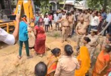 अंबेडकरनगर के मानस नगर में रास्ते के विवाद के दौरान विरोध प्रदर्शन का सांकेतिक दृश्य।