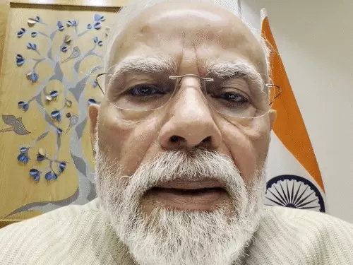 वीडियो संदेश के जरिए पेपर लीक पर सख्त कानून और फास्ट ट्रैक कोर्ट की घोषणा करते प्रधानमंत्री नरेंद्र मोदी।