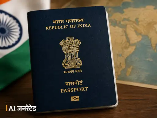 भारतीय पासपोर्ट और विदेश मंत्रालय से जुड़ी सांकेतिक तस्वीर।