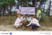 अम्बेडकरनगर की कसदहा गौशाला में उपज स्थापना दिवस पर गोसेवा और पौधरोपण करते सदस्य।