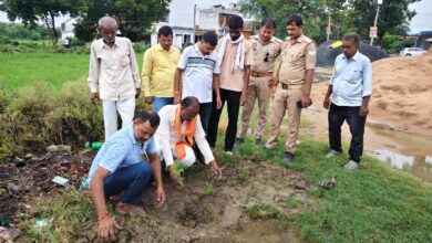 अम्बेडकरनगर में रामचंद्र जायसवाल की पुण्यतिथि पर आयोजित श्रद्धांजलि सभा और वृक्षारोपण कार्यक्रम का दृश्य।