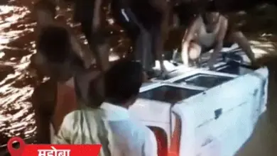 उत्तर प्रदेश में मानसूनी बारिश के दौरान जलभराव और बढ़ते नदी जलस्तर का दृश्य।