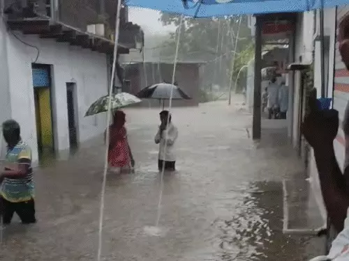 राजगढ़ में नाले में बही ईको वैन