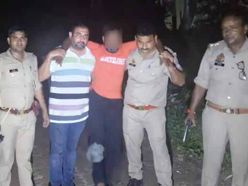 सहारनपुर में पुलिस मुठभेड़ के बाद गिरफ्तार किए गए चोरी के आरोपी