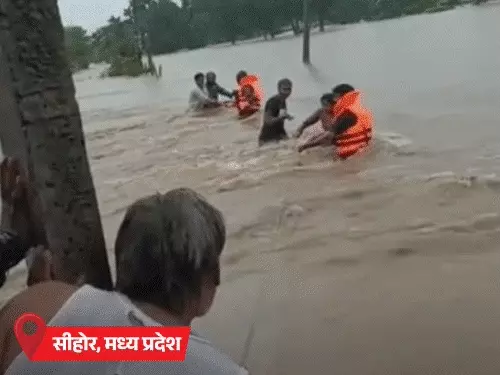 भारी बारिश के बाद जलभराव से प्रभावित इलाका