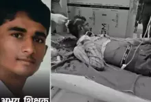 ललितपुर में शिक्षक की हत्या के बाद मामले की जांच करती पुलिस।