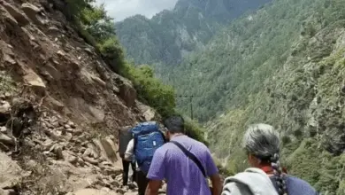 नेपाल के रसुवागढ़ी में बाढ़ और भूस्खलन से तबाह इलाका