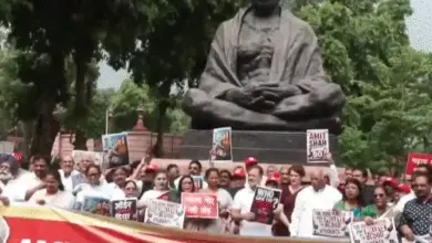 संसद परिसर में नारेबाजी और मार्च करते विपक्षी सांसदों की सांकेतिक तस्वीर।