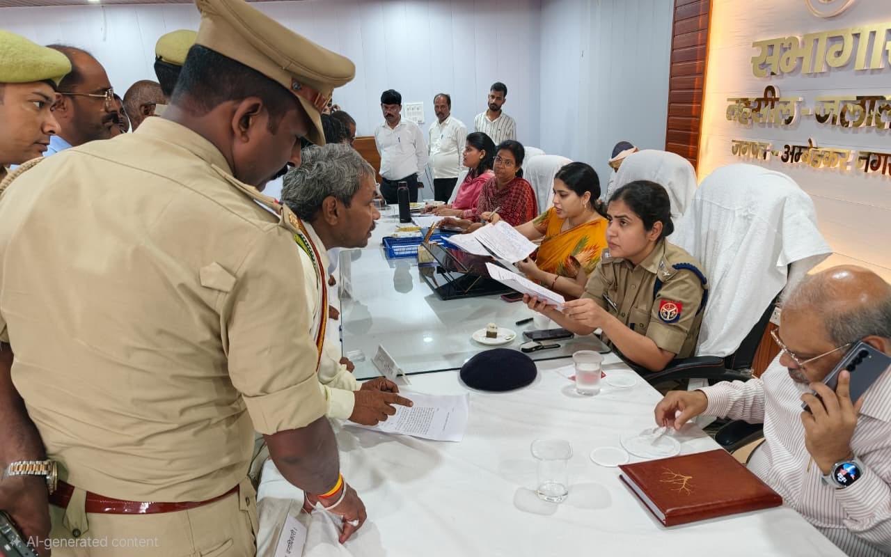 जलालपुर तहसील में संपूर्ण समाधान दिवस के दौरान फरियादियों की समस्याएं सुनतीं डीएम ईशा प्रिया