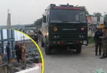 हथनीकुंड बैराज पर लापता कमांडो की तलाश करते सेना और रेस्क्यू टीम के जवान