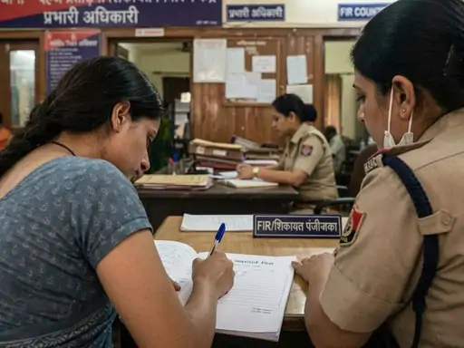 लखनऊ के बिजनौर में युवक की संदिग्ध मौत के मामले की जांच करती पुलिस