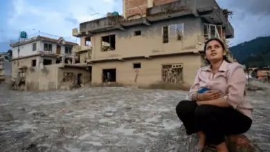 नेपाल में बाढ़ से क्षतिग्रस्त घर और बुनियादी ढांचा