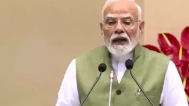: पर्यावरण और जलवायु सम्मेलन में संबोधित करते प्रधानमंत्री नरेंद्र मोदी।