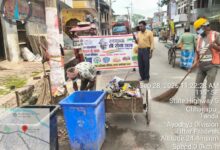 टांडा में स्वच्छता ही सेवा अभियान के तहत मंदिर घाट की सफाई