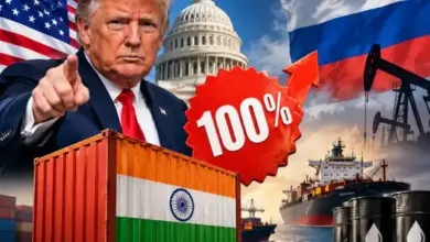 डोनाल्ड ट्रंप और भारत पर 100 प्रतिशत तक टैरिफ के नए अमेरिकी कानून से जुड़ी खबर