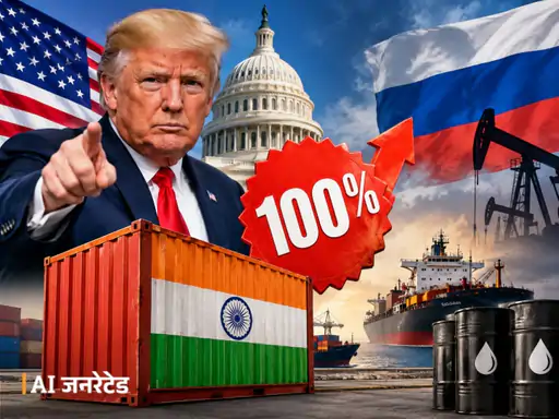 डोनाल्ड ट्रंप और भारत पर 100 प्रतिशत तक टैरिफ के नए अमेरिकी कानून से जुड़ी खबर