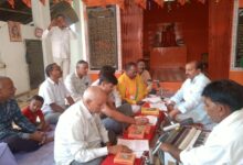अंबेडकरनगर के हृदयपुर में महर्षि वाल्मीकि जयंती पर आयोजित मानस पाठ कार्यक्रम।
