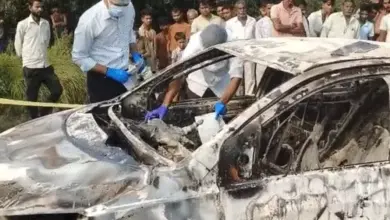 बाराबंकी में आग लगने से जली टाटा टियागो कार