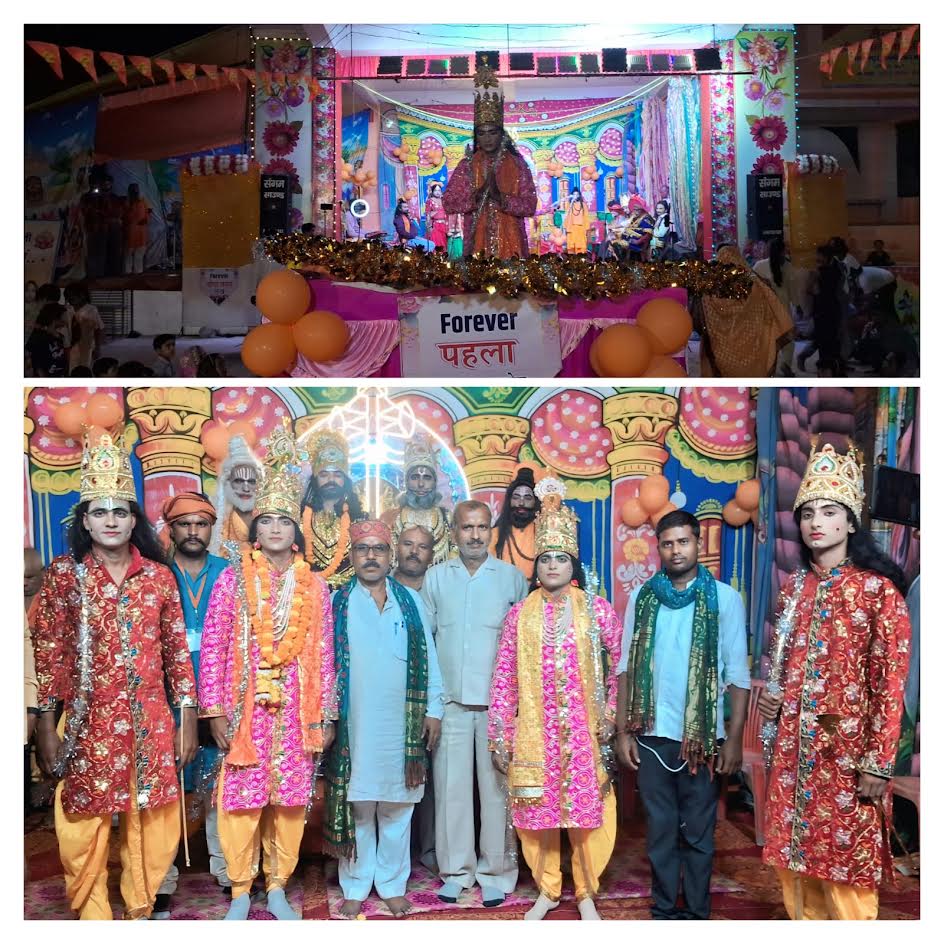 अंबेडकरनगर के जलालपुर में रामलीला आयोजन के दौरान धर्मशाला परिसर में पंचमी पर सजाई गई झांकी और दर्शन के लिए पहुंचे श्रद्धालु।