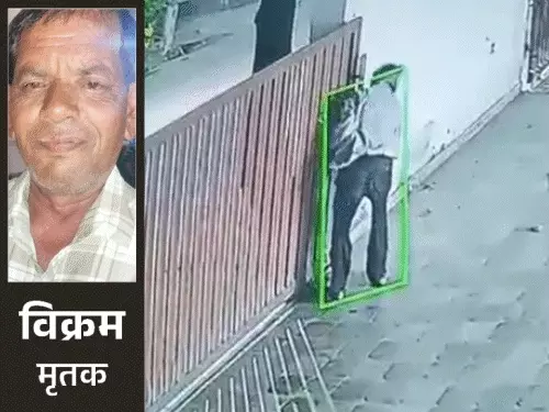 कानपुर के पनकी क्षेत्र में सिक्योरिटी गार्ड पर भारी लोहे का गेट गिरने से हुए हादसे का घटनास्थल।