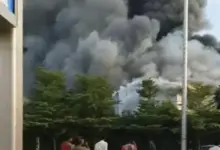 लखनऊ एयरपोर्ट के लेबर कैंप में लगी भीषण आग