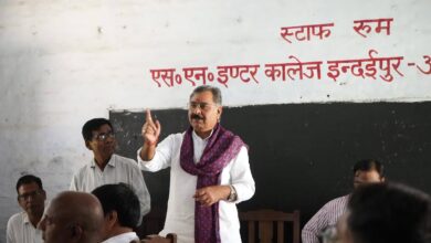 अंबेडकरनगर में सपा कार्यालय पर कार्यकर्ताओं के साथ संजयन त्रिपाठी