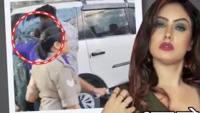 लखनऊ के हजरतगंज थाने में कारोबारी शिवा शर्मा की मौत के मामले में पूछताछ के लिए लाई गई मॉडल श्रद्धा दुबे।
